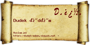 Dudek Ádám névjegykártya